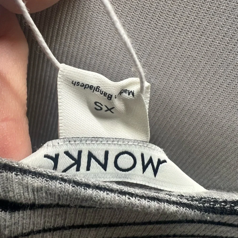 Monki ASOS Long Sleeve Striped Scoop Back Top - Picture 7 of 7